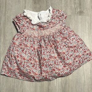 Floral Baby Dress with White Collar